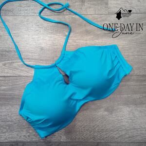 A.Che Tie Back High Halter Keyhole Bikini Top Size T5 (M 32DD, 32DDD, 34D, 34DD)